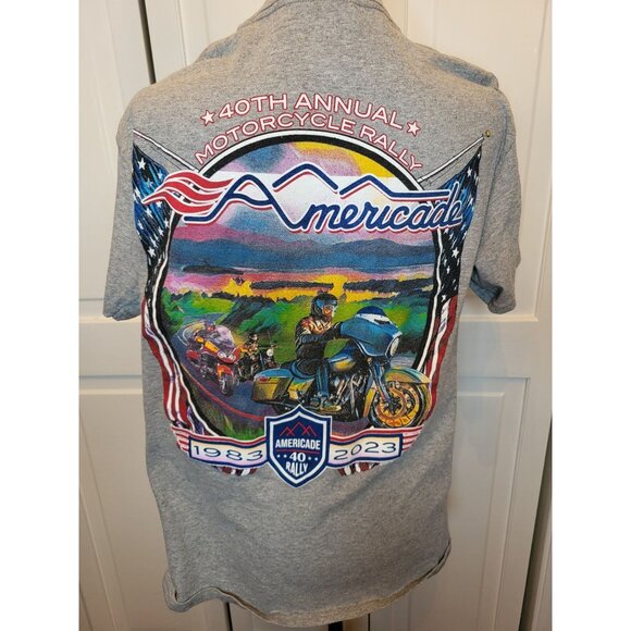 Americade 40th Annual Motorcycle Rally Graphic Tee M Biker Streetwear - Picture 1 of 7